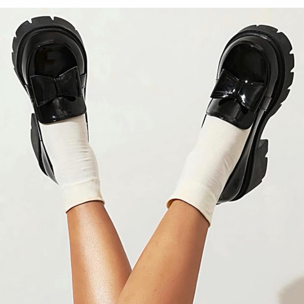 Mary Janes with ChunkyHeel Slip-on Platform Loafers Wedge Oxfords uniforme dress